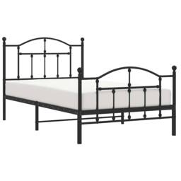 Berkfield Home Metal Bed Frame with Headboard & Footboard Black 100x190 cm - thumbnail 5