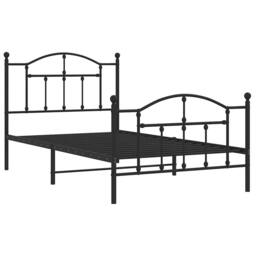 Berkfield Home Metal Bed Frame with Headboard & Footboard Black 100x190 cm - thumbnail 1
