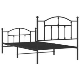 Berkfield Home Metal Bed Frame with Headboard & Footboard Black 100x190 cm - thumbnail 8