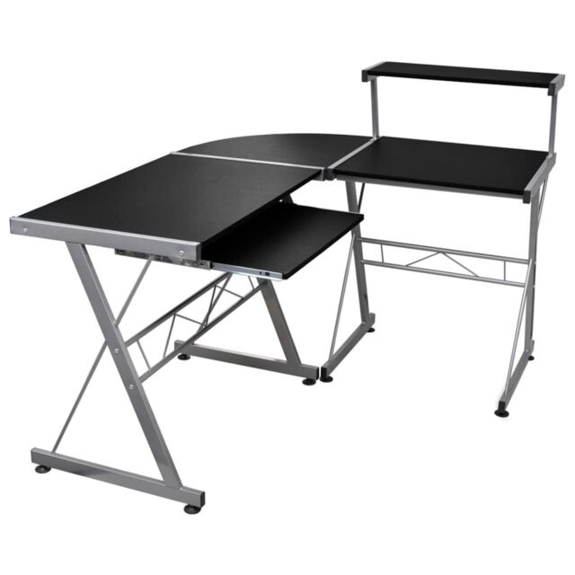 Berkfield Home Corner Computer Desk Black 132x112x99 cm Engineered Wood - Size: 132 x 112 x 99 cm - image 1