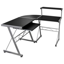 Berkfield Home Corner Computer Desk Black 132x112x99 cm Engineered Wood - Size: 132 x 112 x 99 cm
