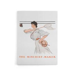 "Artery8 Mischief Maker Woman Butterfly Net Canvas Wall Art Print Penfield in White - Size: W18"" x H24""" - thumbnail 1