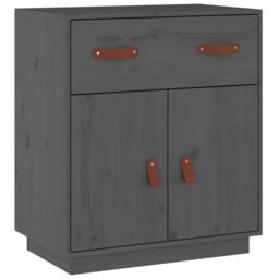 Berkfield Home Sideboard Grey 65.5x40x75 cm Solid Wood Pine - thumbnail 2