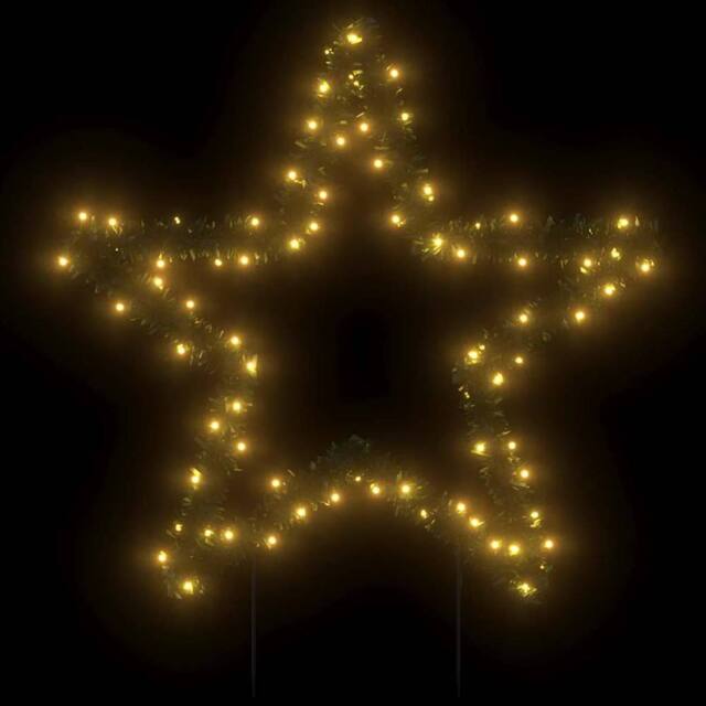 Berkfield Home Green Christmas Light Decoration with Spikes Star 80 LEDs 60 cm - image 1