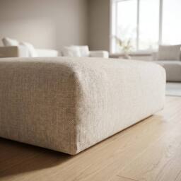 Abakus Direct Tokyo Footstool Basket Weave Fabric in Light Sand - thumbnail 2