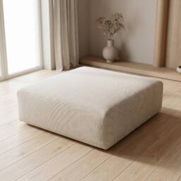 Abakus Direct Tokyo Footstool Basket Weave Fabric in Light Sand - thumbnail 3