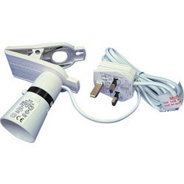 Dencon Clip-On Lamp Adaptor With Flex & Plug (UK Plug) in White