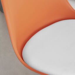 FurnitureboxUK Oslo Scandi Inspired Office Chair With A Comfortable Faux Leather Seat Cushion in Orange - thumbnail 5
