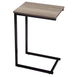 House of Home Side Table C Shaped Metal Modern Rustic Top Black Frame Coffee Sofa Bed Snack - thumbnail 4
