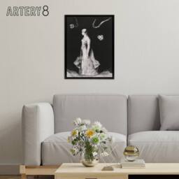 "Artery8 Haunting Ghostly Female Figure Redon Black Framed Canvas Wall Art - Size: W12"" x H16""" - thumbnail 3