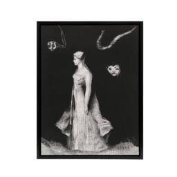 "Artery8 Haunting Ghostly Female Figure Redon Black Framed Canvas Wall Art - Size: W12"" x H16""" - thumbnail 1