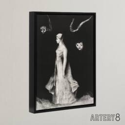 "Artery8 Haunting Ghostly Female Figure Redon Black Framed Canvas Wall Art - Size: W12"" x H16""" - thumbnail 2