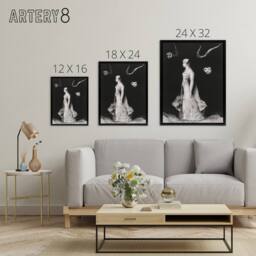 "Artery8 Haunting Ghostly Female Figure Redon Black Framed Canvas Wall Art - Size: W12"" x H16""" - thumbnail 4
