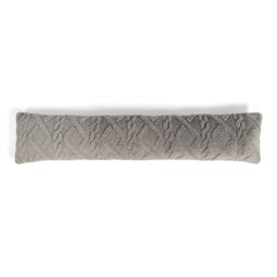 OHS Cable Knit Design Teddy Fleece Decorative Draught Excluder in Grey - thumbnail 3