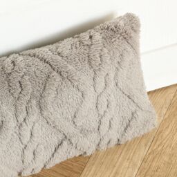 OHS Cable Knit Design Teddy Fleece Decorative Draught Excluder in Grey - thumbnail 2