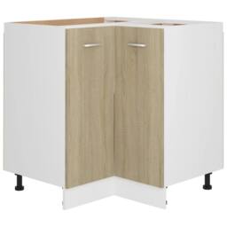 Berkfield Home Corner Bottom Cabinet Sonoma Oak 75.5x75.5x80.5 cm Engineered Wood in Light Oak - thumbnail 1