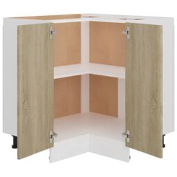 Berkfield Home Corner Bottom Cabinet Sonoma Oak 75.5x75.5x80.5 cm Engineered Wood in Light Oak - thumbnail 5