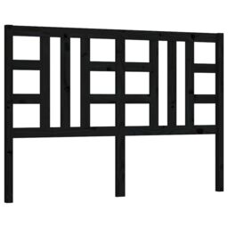 Berkfield Home Bed Headboard Black 126x4x100 cm Solid Wood Pine - Size: 126 x 4 x 100 cm - thumbnail 2