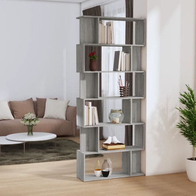 Berkfield Home Book Cabinet/Room Divider Grey Sonoma 80x24x192 cm Engineered Wood - Size: 80 x 24 x 192 cm - image 1