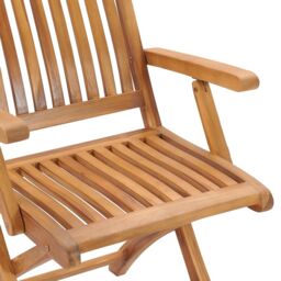 Berkfield Home Folding Garden Chairs 6 pcs Solid Teak Wood in Brown - thumbnail 4