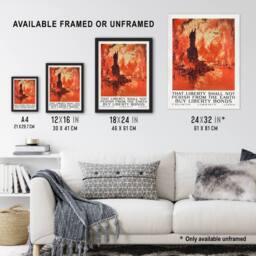"Artery8 Joseph Pennell Liberty Shall Not Perish From The Earth Wall Art Print in Orange - Size: W12"" x H16""" - thumbnail 3