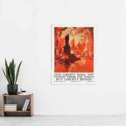 "Artery8 Joseph Pennell Liberty Shall Not Perish From The Earth Wall Art Print in Orange - Size: W12"" x H16""" - thumbnail 4