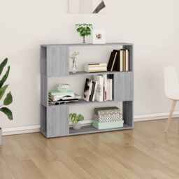 Berkfield Home Book Cabinet/Room Divider Grey Sonoma 100x24x94 cm - Size: 100 x 24 x 94 cm - thumbnail 3