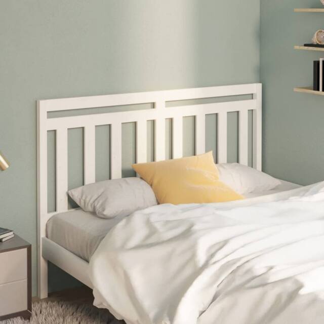 Berkfield Home Bed Headboard White 146x4x100 cm Solid Wood Pine - Size: 146 x 4 x 100 cm - image 1