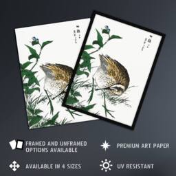 "Artery8 Greenshank & Bupleurum Japanese Vintage Wall Art Print Kashu - Size: W12"" x H16""" - thumbnail 2