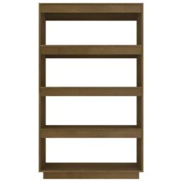 Berkfield Home Book Cabinet/Room Divider Honey Brown 80x35x135 cm Solid Pinewood - Size: 80 x 35 x 135 cm - thumbnail 5