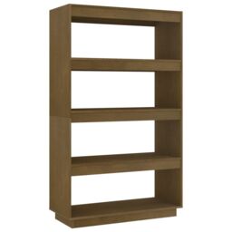 Berkfield Home Book Cabinet/Room Divider Honey Brown 80x35x135 cm Solid Pinewood - Size: 80 x 35 x 135 cm - thumbnail 2