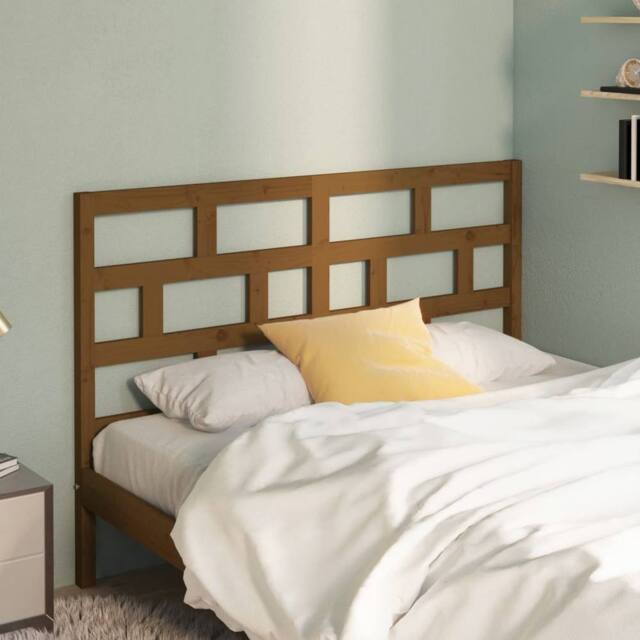 Berkfield Home Beautiful Bed Headboard Honey Brown 126x4x100 cm Solid Wood Pine - Size: 126 x 4 x 100 cm - image 1