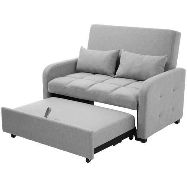 Rolipo Multifunctional Dark Grey Folding Sofa Bed 2 Seater - image 1