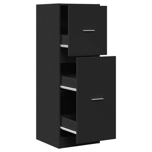 Berkfield Home Apothecary Cabinet Black 40x41x118 cm Engineered Wood - Size: 40 x 41 x 118 cm - image 1