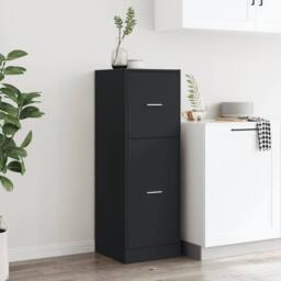 Berkfield Home Apothecary Cabinet Black 40x41x118 cm Engineered Wood - Size: 40 x 41 x 118 cm - thumbnail 4