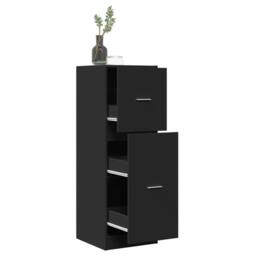 Berkfield Home Apothecary Cabinet Black 40x41x118 cm Engineered Wood - Size: 40 x 41 x 118 cm - thumbnail 2