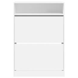 Berkfield Home Shoe Cabinet with 2 Flip-Drawers White 80x34x116 cm - Size: 80 x 34 x 116 cm - thumbnail 6