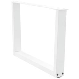 Berkfield Home Modern Dining Table Legs V-Shape 2 pcs White 70x(42-43.3) cm Steel - thumbnail 5