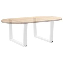 Berkfield Home Modern Dining Table Legs V-Shape 2 pcs White 70x(42-43.3) cm Steel - thumbnail 8