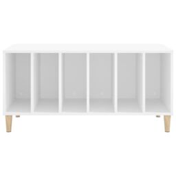 Berkfield Home Record Cabinet White 100x38x48 cm Engineered Wood - Size: 100 x 38 x 48 cm - thumbnail 5