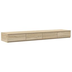 Berkfield Home Bedside Table Sonoma oak Engineered wood 150 x 36.5 x 16.5 cm in Beige - thumbnail 2