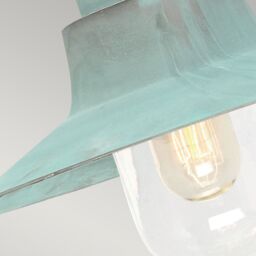 Netlighting Sheldon 1 Light Outdoor Fisherman Dome Wall Light Verdigris IP44 E27 in Green - thumbnail 4