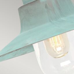 Netlighting Sheldon 1 Light Outdoor Fisherman Dome Wall Light Verdigris IP44 E27 in Green - thumbnail 3