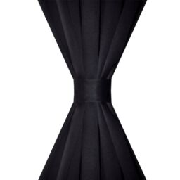 Berkfield Home 2 pcs Black Slot-Headed Blackout Curtains 135 x 245 cm - thumbnail 3