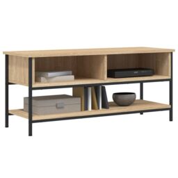 Berkfield Home TV Cabinet Sonoma Oak 100x35x45 cm Engineered Wood in Brown - Size: 100 x 35 x 45 cm - thumbnail 3
