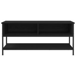 Berkfield Home TV Cabinet Black Oak 100x35x45 cm Engineered Wood & Steel - Size: 100 x 35 x 45 cm - thumbnail 5