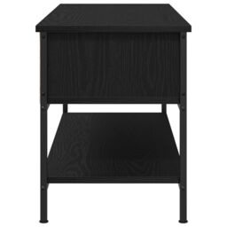 Berkfield Home TV Cabinet Black Oak 100x35x45 cm Engineered Wood & Steel - Size: 100 x 35 x 45 cm - thumbnail 6
