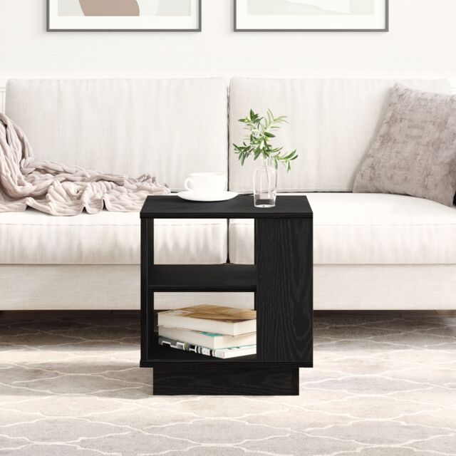 Berkfield Home Coffee Table Black Oak 40x40x43 cm Engineered Wood - Size: 40 x 40 x 43 cm - image 1