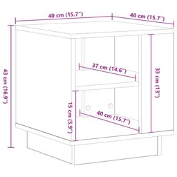 Berkfield Home Coffee Table Black Oak 40x40x43 cm Engineered Wood - Size: 40 x 40 x 43 cm - thumbnail 9
