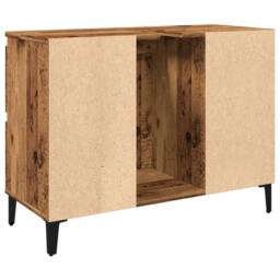 Berkfield Home Sink Cabinet Old Wood 80x33x60 cm Engineered Wood in Brown - Size: 80 x 33 x 60 cm - thumbnail 7